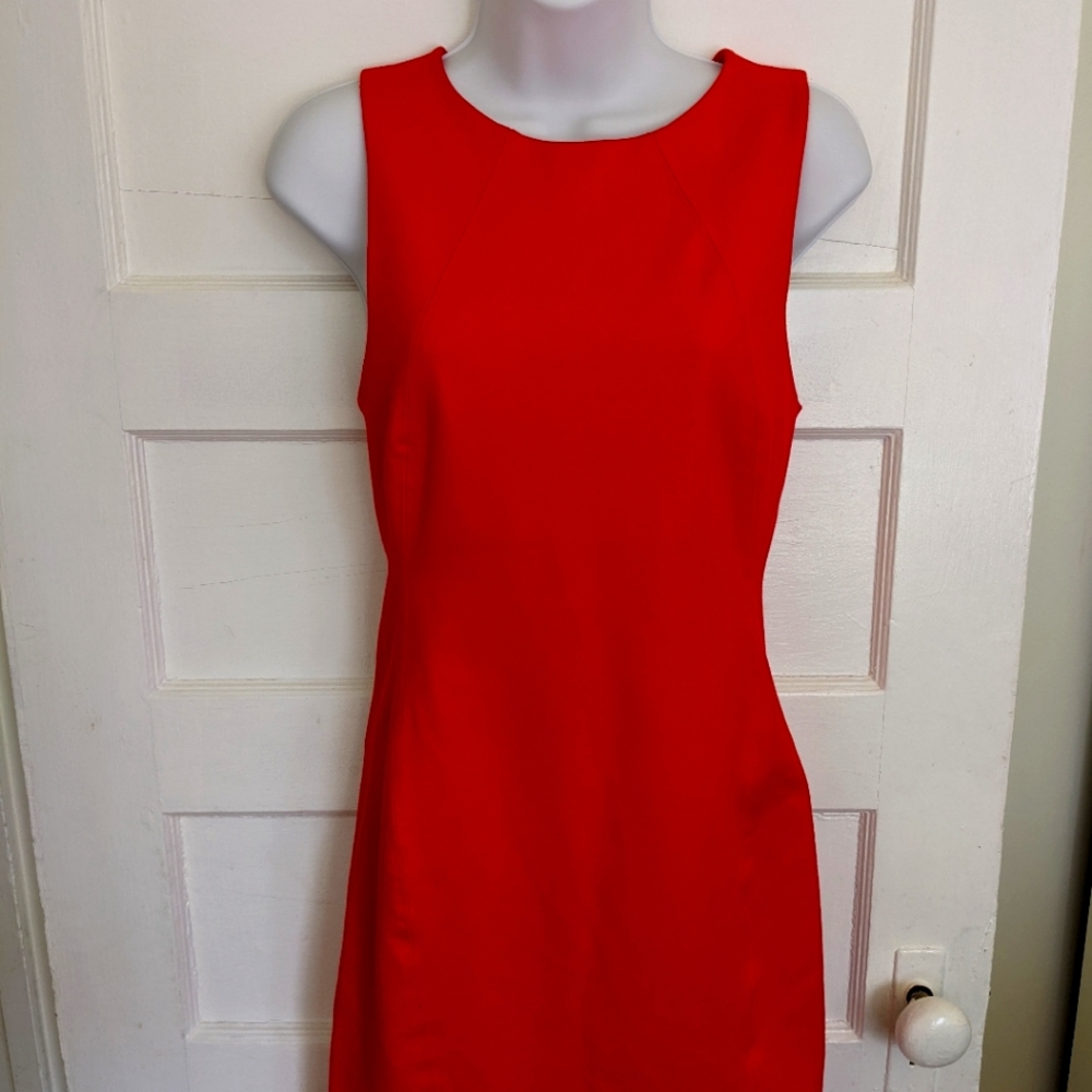 BABATON ARITZIA "MIGUEL" RED ORANGE SLEEVELESS DRESS  SIZE 4 - Picture 12 of 15